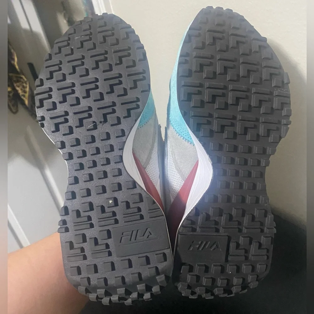 Womens Retro Fila running shoes- white, burnt orange, teal size 8 - Picture 15 of 15